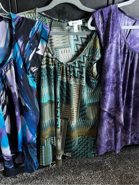 Roz & Ali Tops - Roz & Ali Purple Textured Top lot of 3